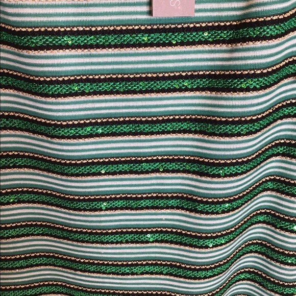 Eva Mendes Adelisa Green Sequin Striped Dress XS - Picture 5 of 8